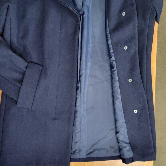 J. Crew Navy Wool Blend Single Breasted Button Front Short Coat - 6 - Picture 6 of 9